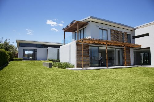 Modern house and yard